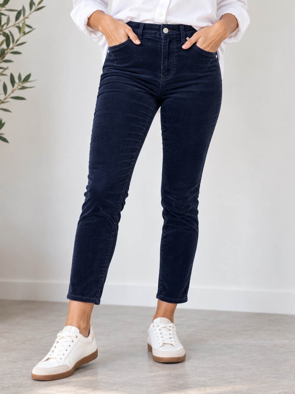 Anthropologie Pilcro Navy High Rise Skinny Corduroy Jeans